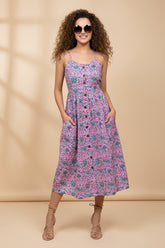 Block Printed Spaghetti Dress