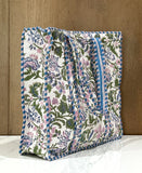 Block Printed Cotton Quilted Bag