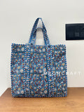 Women Cotton Quilted Shopping Tote Bag