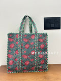 Block Printed Cotton Quilted Tote Bag