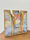 Marble Print Cotton Quilted Tote Bag