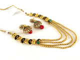 Paisley Gold Long Necklace Set