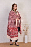 Block Printed Ajrakh Dupatta Stole