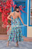 Silk Halter Neck Maxi Dress