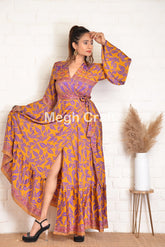 Floral Frill Wrap Around Kimono