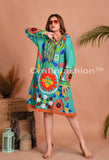 Turquoise Rayon Tunic Dress