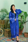Blue Indian Silk Embroidered Kimono