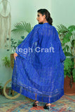 Blue Indian Silk Embroidered Kimono
