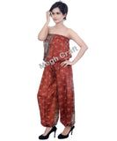 Maroon Floral Silk Jumpsuit