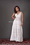 White Schiffli Smocked Maxi Dress