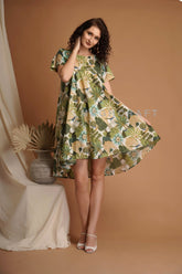 Vestido de talla libre de algodón para mujer