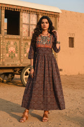 Multicolour Embroidered Kurti