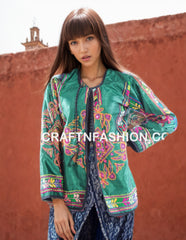 Chaqueta bohemia con bordado de lentejuelas