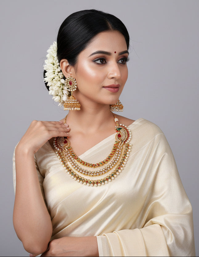 Peacock Style Layered Necklace Set