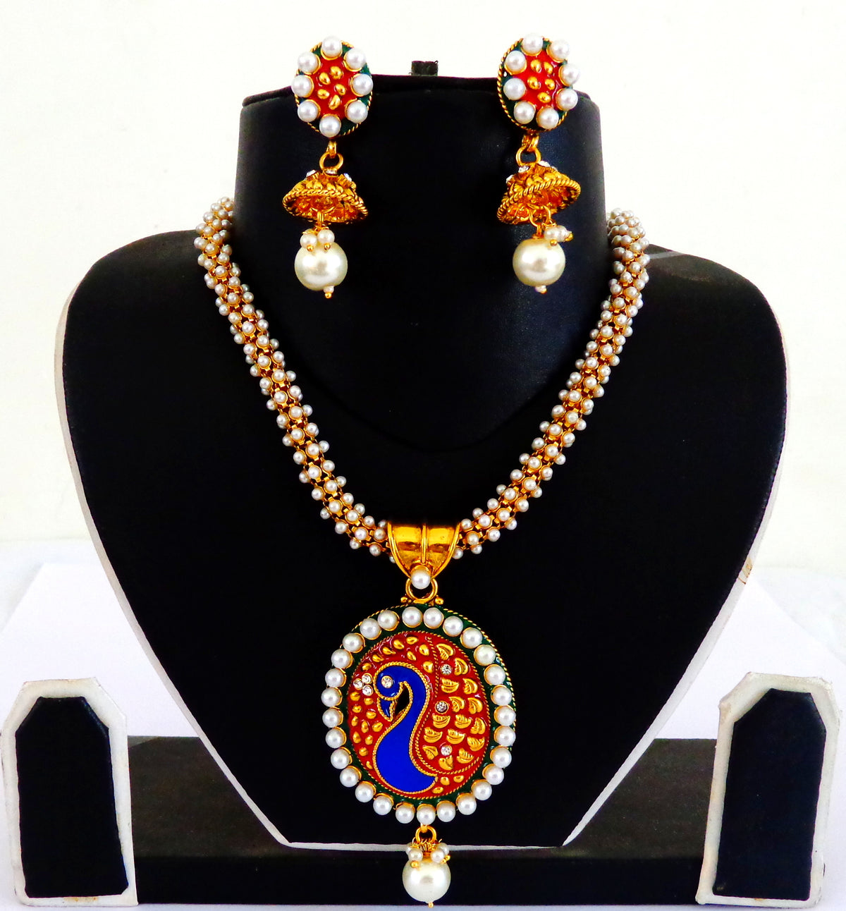 Designer Indian Pearl Necklace Set