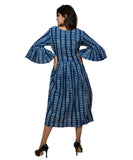 Block Printed Indigo Cotton Dress