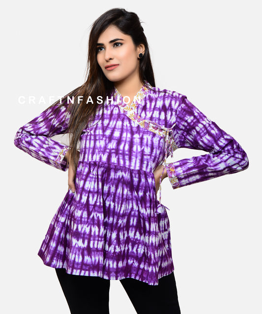 Shibori Print Cotton Angrakha