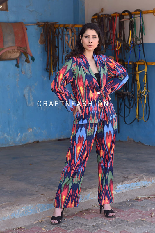 Cotton Ikat Print Co-ord Set