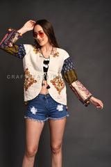 Ajrakh Applique Work Jacket