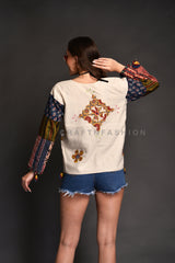 Ajrakh Applique Work Jacket