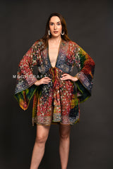 Boho Tie Dye Beaded Shrug Jacket