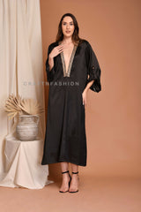 Boho Fashion Silk Kaftan Shirt Dress