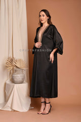 Boho Fashion Silk Kaftan Shirt Dress