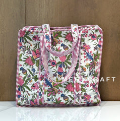 Floral Cotton Multipurpose Quilted Bag