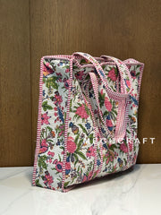 Floral Cotton Multipurpose Quilted Bag