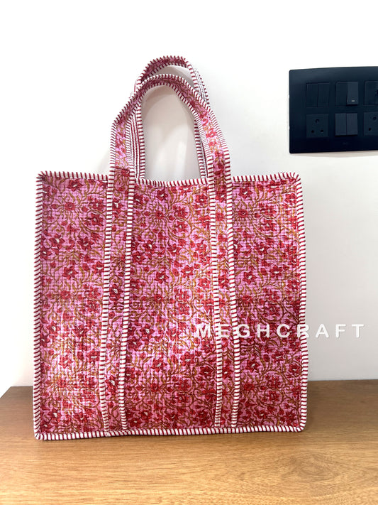 Boho Cotton Quilted Beach Bag