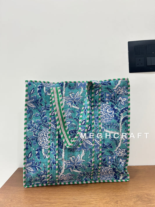 Cotton Quilted  Shopping Tote Bag Women