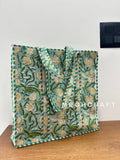 Handmade Cotton Quilted Tote Bag