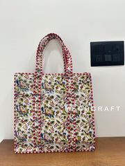 Sustainable Cotton Quilted Beach Bag