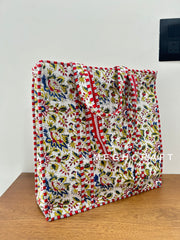 Sustainable Cotton Quilted Beach Bag