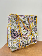Bohemian Cotton Quilted Tote Bag