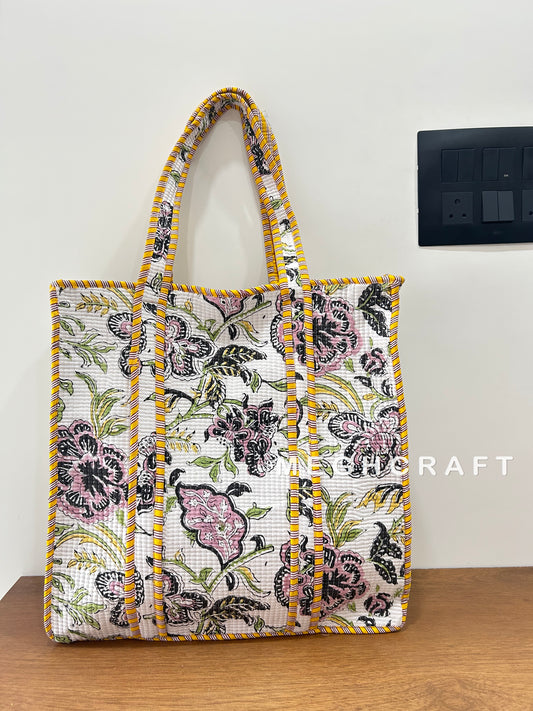 Bohemian Cotton Quilted Tote Bag