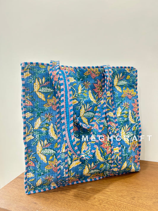 Boho Cotton Quilted Tote Bag