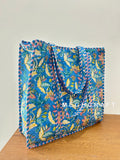 Boho Cotton Quilted Tote Bag