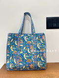 Boho Cotton Quilted Tote Bag