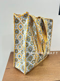 Ajrakh Cotton Quilted Tote Bag