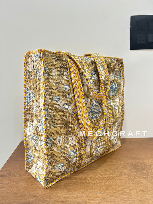 Sustainable Cotton Quilted Beach Bag