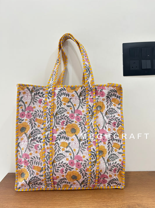 Eco Friendly Cotton Quilted Tote Bag