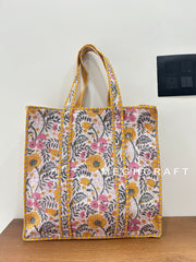 Eco Friendly Cotton Quilted Tote Bag