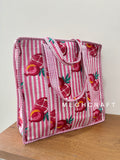 Pomegranate Cotton Quilted Beach Tote Bag