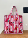 Pomegranate Cotton Quilted Beach Tote Bag