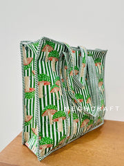 Natural Cotton Quilted Tote Bag