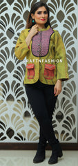 Chaqueta Kantha vintage reversible