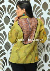 Chaqueta Kantha vintage reversible