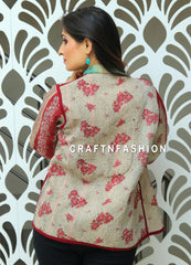 Chaqueta Kantha vintage reversible