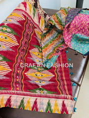 Silk Kantha Scarves with Tassels